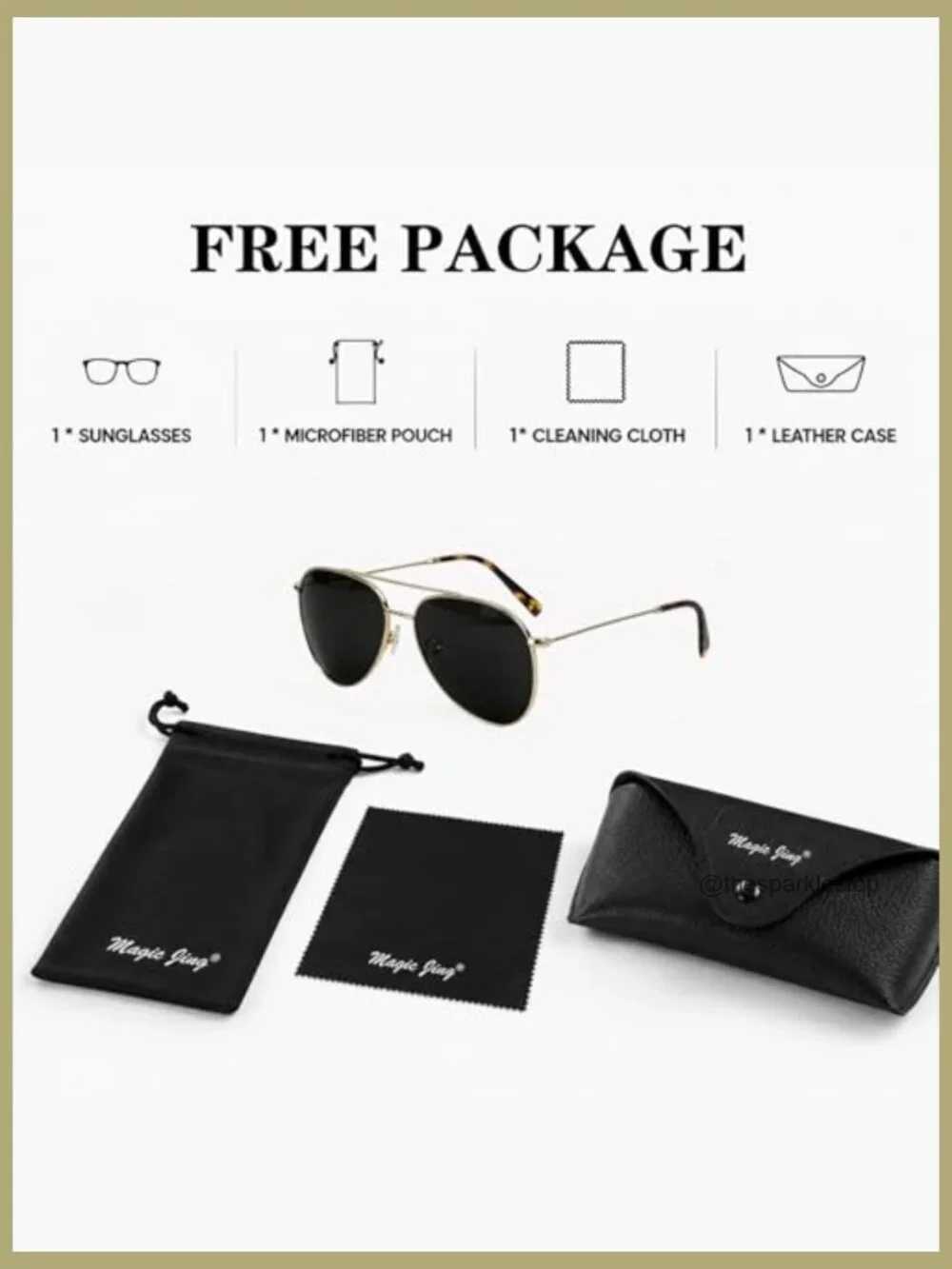 Polarized Aviator Sunglasses with Glass Lens UV Protection